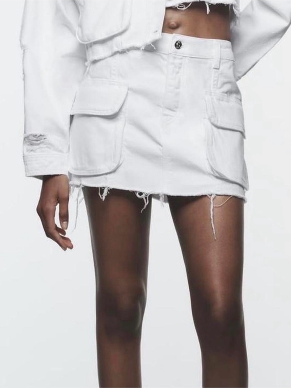 Zara Denim Cargo Mini Skirt